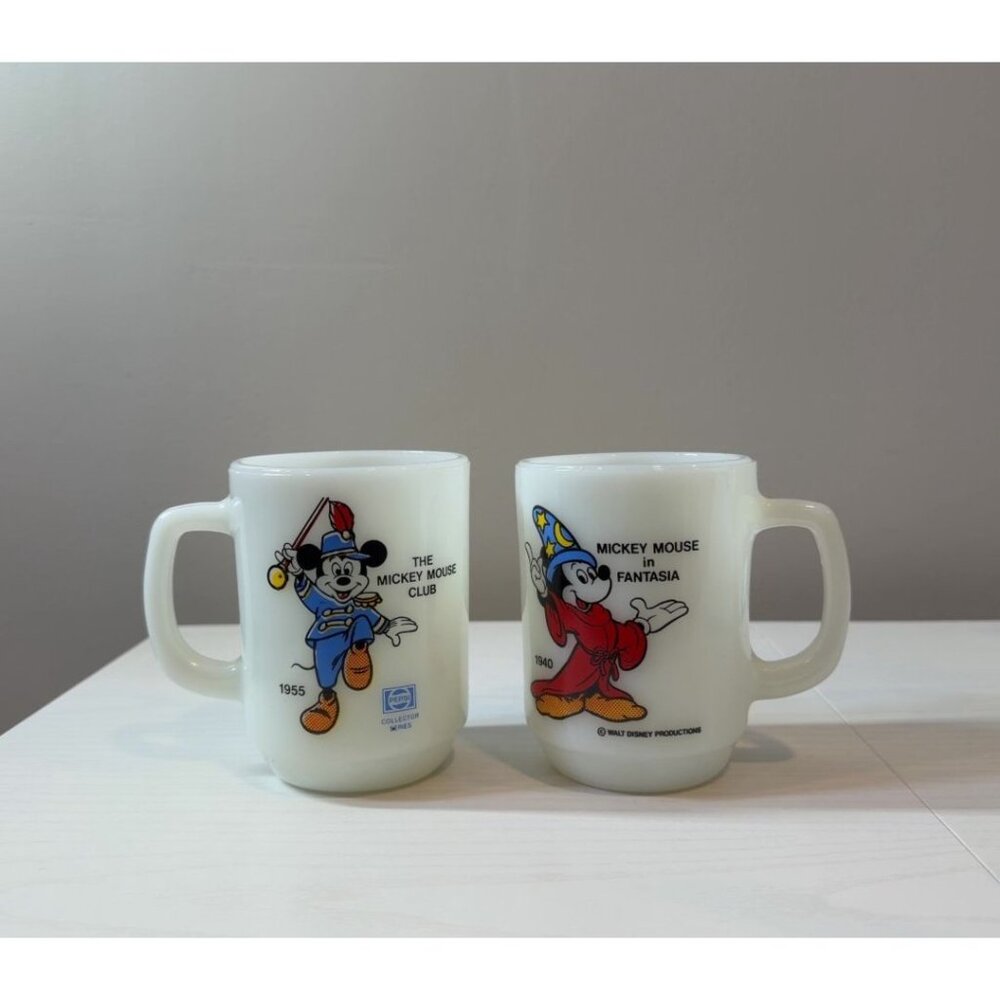 Vintage Disney Pepsi Collector Series Mickey Mouse Club Fantasia Mugs Pair